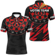 Maillot Fléchettes Personnalisé - Éclair Noir et Rouge - Polo Homme