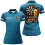 Maillot Fléchettes Personnalisé Bleu - Bière & Humour - Polo Femme