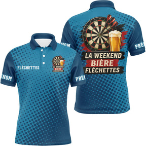 Maillot Fléchettes Personnalisé Bleu - Bière & Humour - Polo Homme