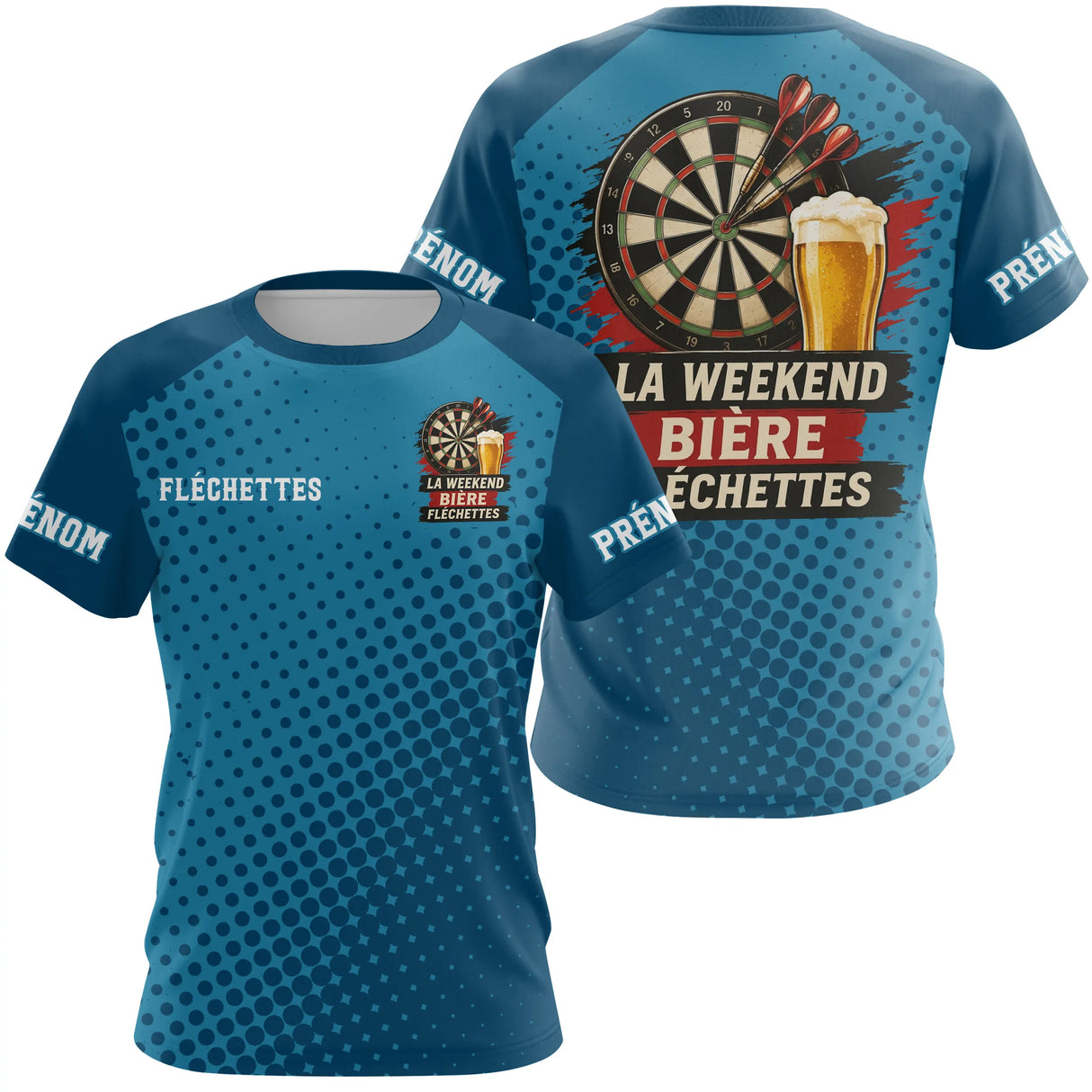 Maillot Fléchettes Personnalisé Bleu - Bière & Humour - T-Shirt Femme