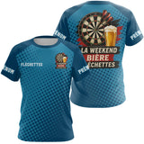 Maillot Fléchettes Personnalisé Bleu - Bière & Humour - T-Shirt Femme