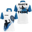 Maillot Fléchettes Personnalisé Bleu - Style Sportif Cible - Polo Homme