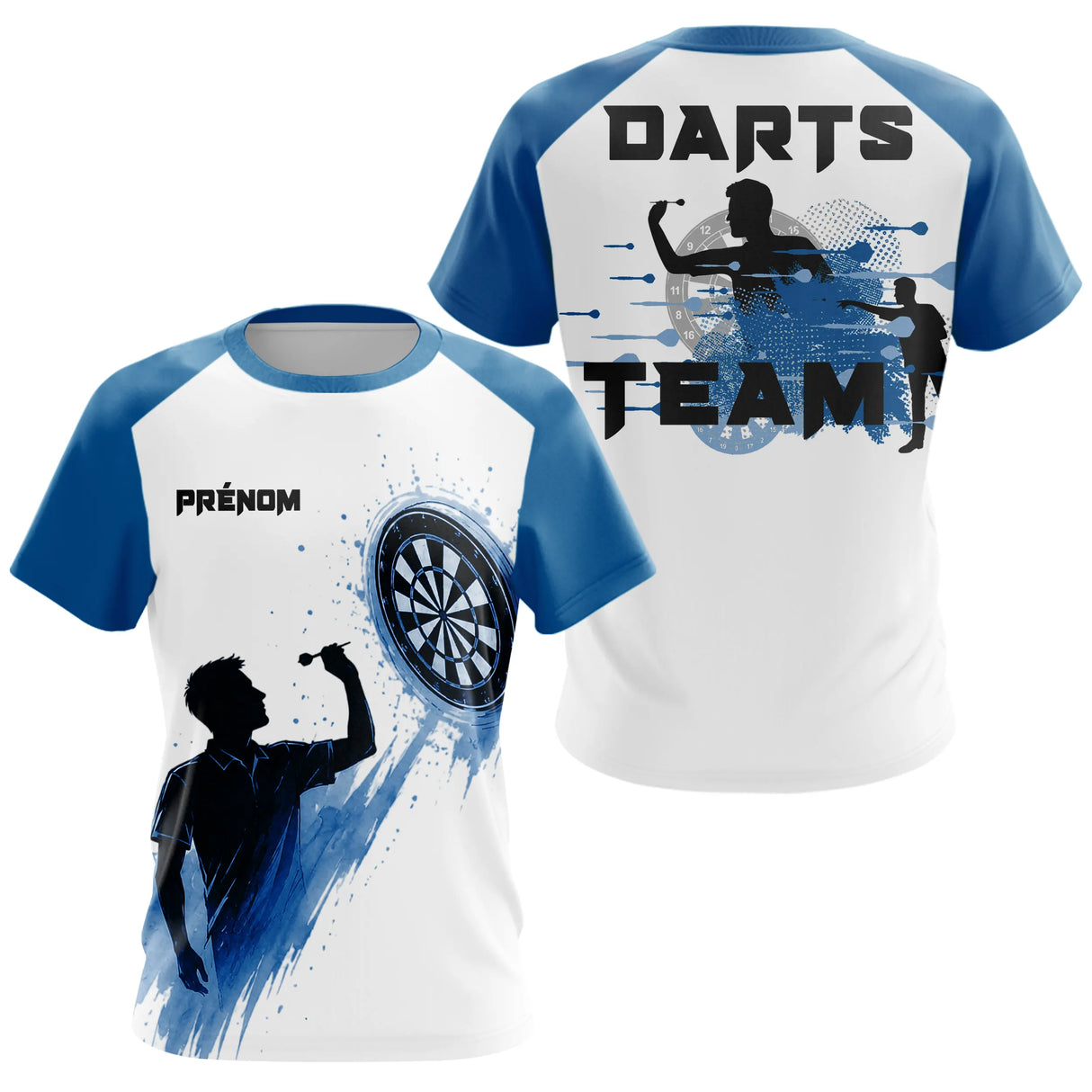 Maillot Fléchettes Personnalisé Bleu - Style Sportif Cible - T-Shirt Femme