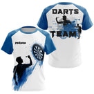 Maillot Fléchettes Personnalisé Bleu - Style Sportif Cible - T-Shirt Femme