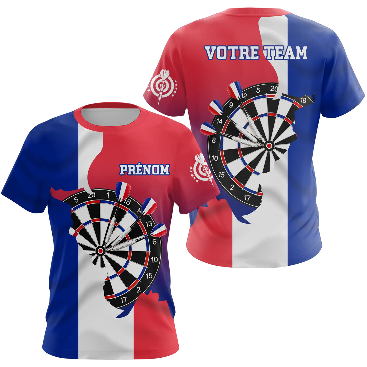 Maillot Fléchettes Personnalisé – Carte de France & Cible - T-Shirt Femme