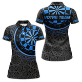 Maillot Fléchettes Personnalisé – Cible Bleue Graphique - Polo Femme