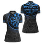 Maillot Fléchettes Personnalisé – Cible Bleue Graphique - Polo Zippé Femme