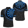 Maillot Fléchettes Personnalisé – Cible Bleue Graphique - Polo Zippé Homme