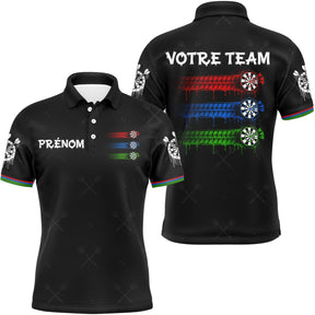 Maillot Fléchettes Personnalisé – Cibles Multicolores Rouge - Polo Homme
