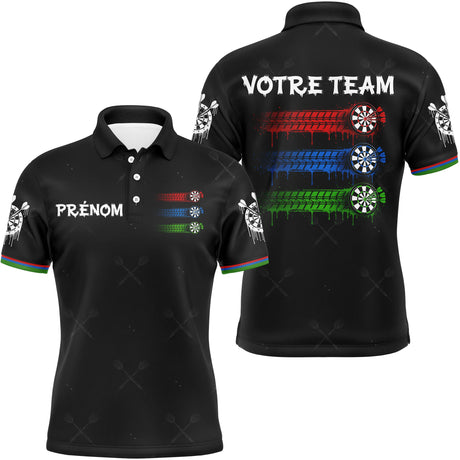 Maillot Fléchettes Personnalisé – Cibles Multicolores Rouge - Polo Homme