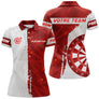 Maillot Fléchettes Personnalisé Club - Rouge et Blanc - Polo Femme