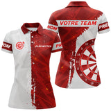 Maillot Fléchettes Personnalisé Club - Rouge et Blanc - Polo Femme