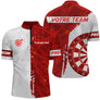 Maillot Fléchettes Personnalisé Club - Rouge et Blanc - Polo Zippé Homme