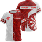 Maillot Fléchettes Personnalisé Club - Rouge et Blanc - T-Shirt Femme