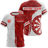 Maillot Fléchettes Personnalisé Club - Rouge et Blanc - T-Shirt Femme