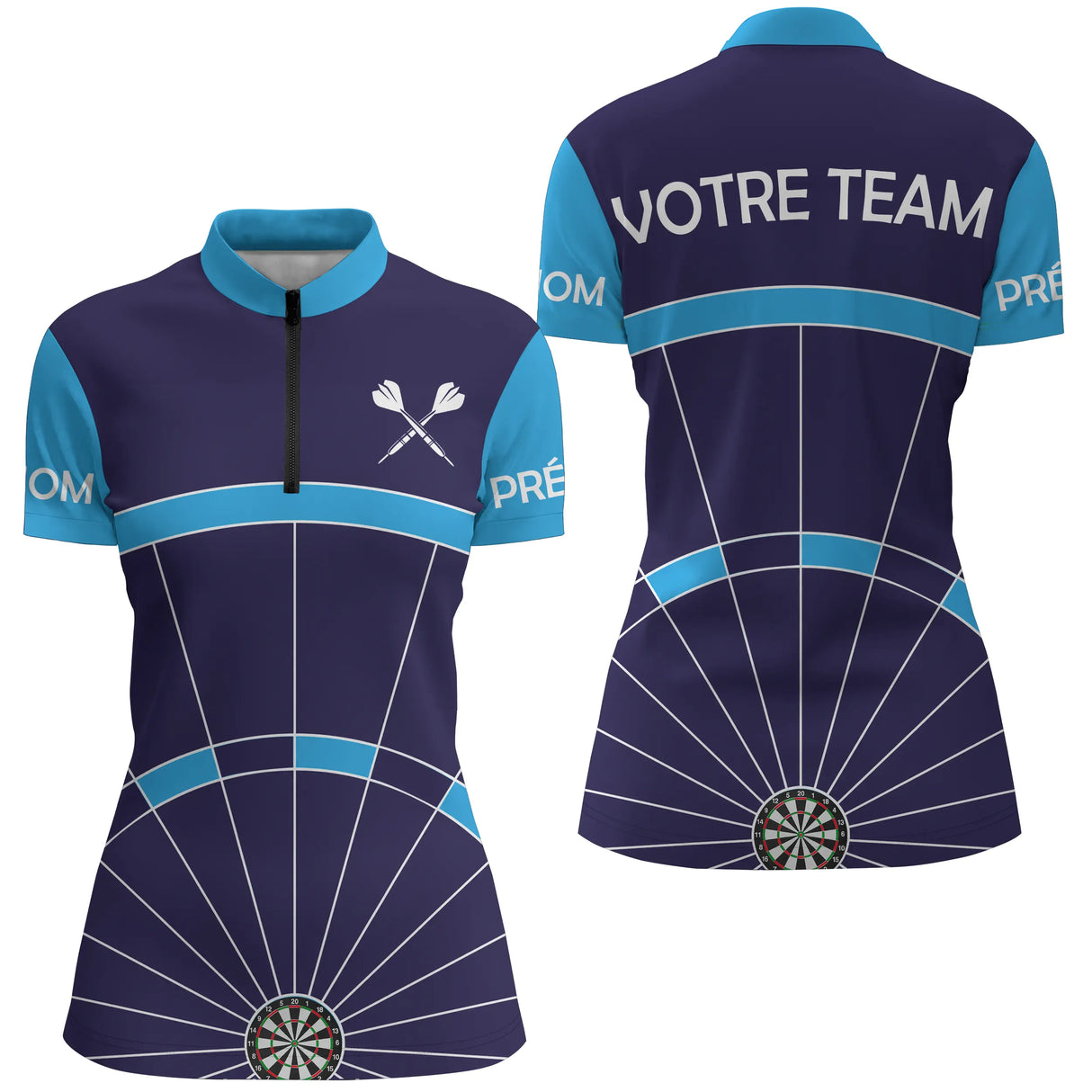 Maillot Fléchettes Personnalisé – Signez Vos Plus Beaux Visés - Polo Zippé Femme