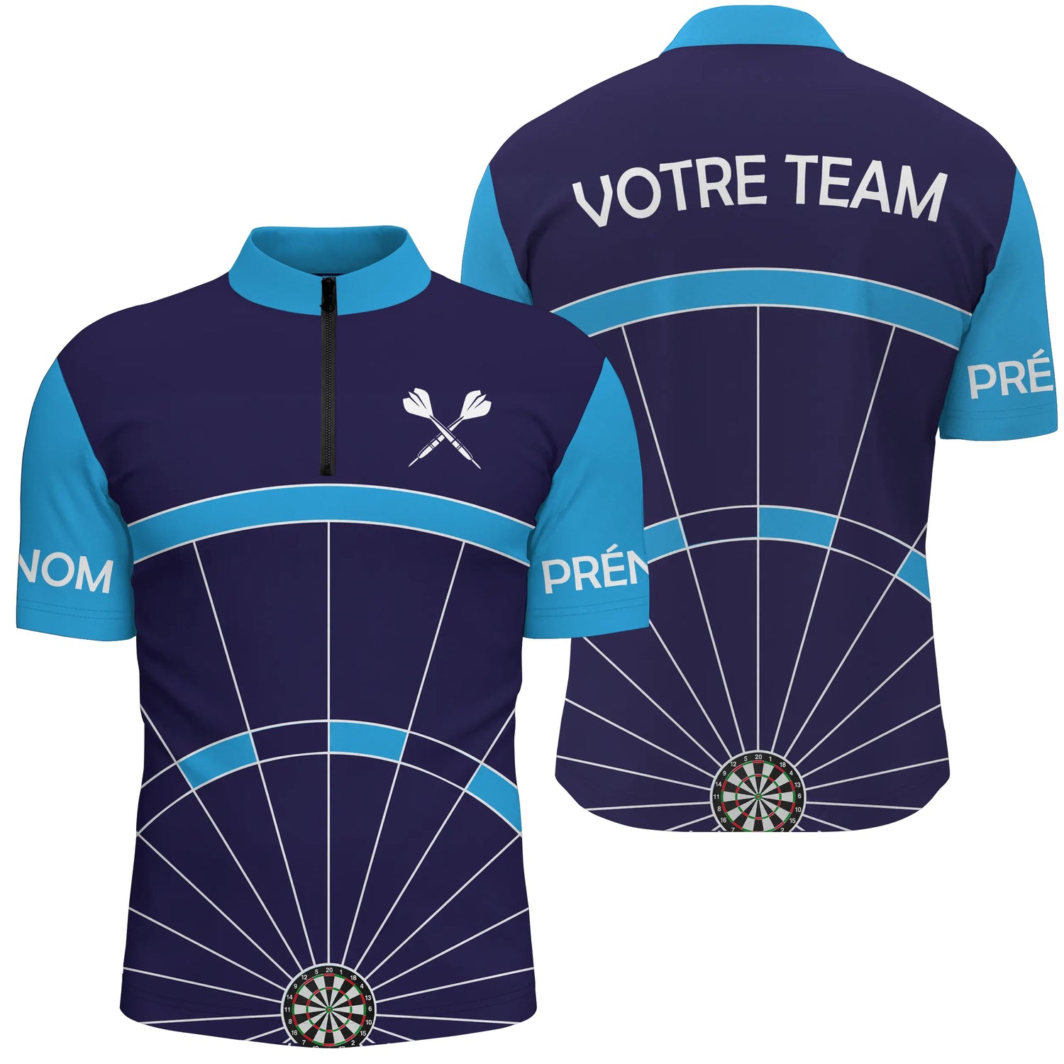 Maillot Fléchettes Personnalisé – Signez Vos Plus Beaux Visés - Polo Zippé Homme