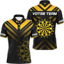 Maillot Fléchettes Personnalisé – Style Performance Noir & Jaune - Polo Homme