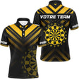 Maillot Fléchettes Personnalisé – Style Performance Noir & Jaune - Polo Homme