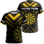 Maillot Fléchettes Personnalisé – Style Performance Noir & Jaune - T-Shirt Femme