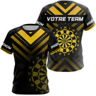 Maillot Fléchettes Personnalisé – Style Performance Noir & Jaune - T-Shirt Femme