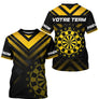 Maillot Fléchettes Personnalisé – Style Performance Noir & Jaune - T-Shirt Homme