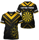 Maillot Fléchettes Personnalisé – Style Performance Noir & Jaune - T-Shirt Homme