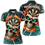 Maillot Fléchettes Personnalisé – Style Skull Flamboyant - Polo Femme