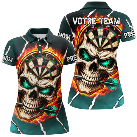 Maillot Fléchettes Personnalisé – Style Skull Flamboyant - Polo Femme
