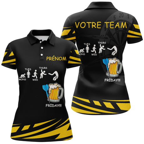 Maillot Fléchettes Personnalisé – Style Vendredi & Bière - Polo Femme
