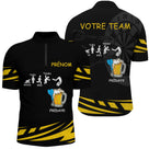 Maillot Fléchettes Personnalisé – Style Vendredi & Bière - Polo Zippé Homme