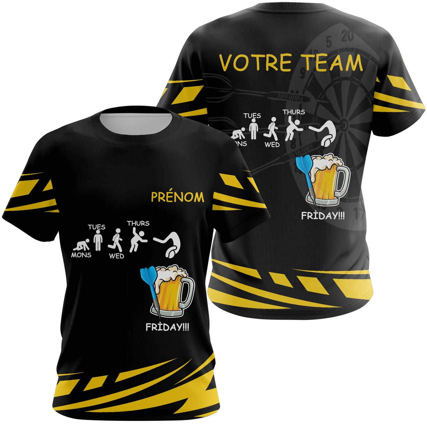 Maillot Fléchettes Personnalisé – Style Vendredi & Bière - T-Shirt Femme