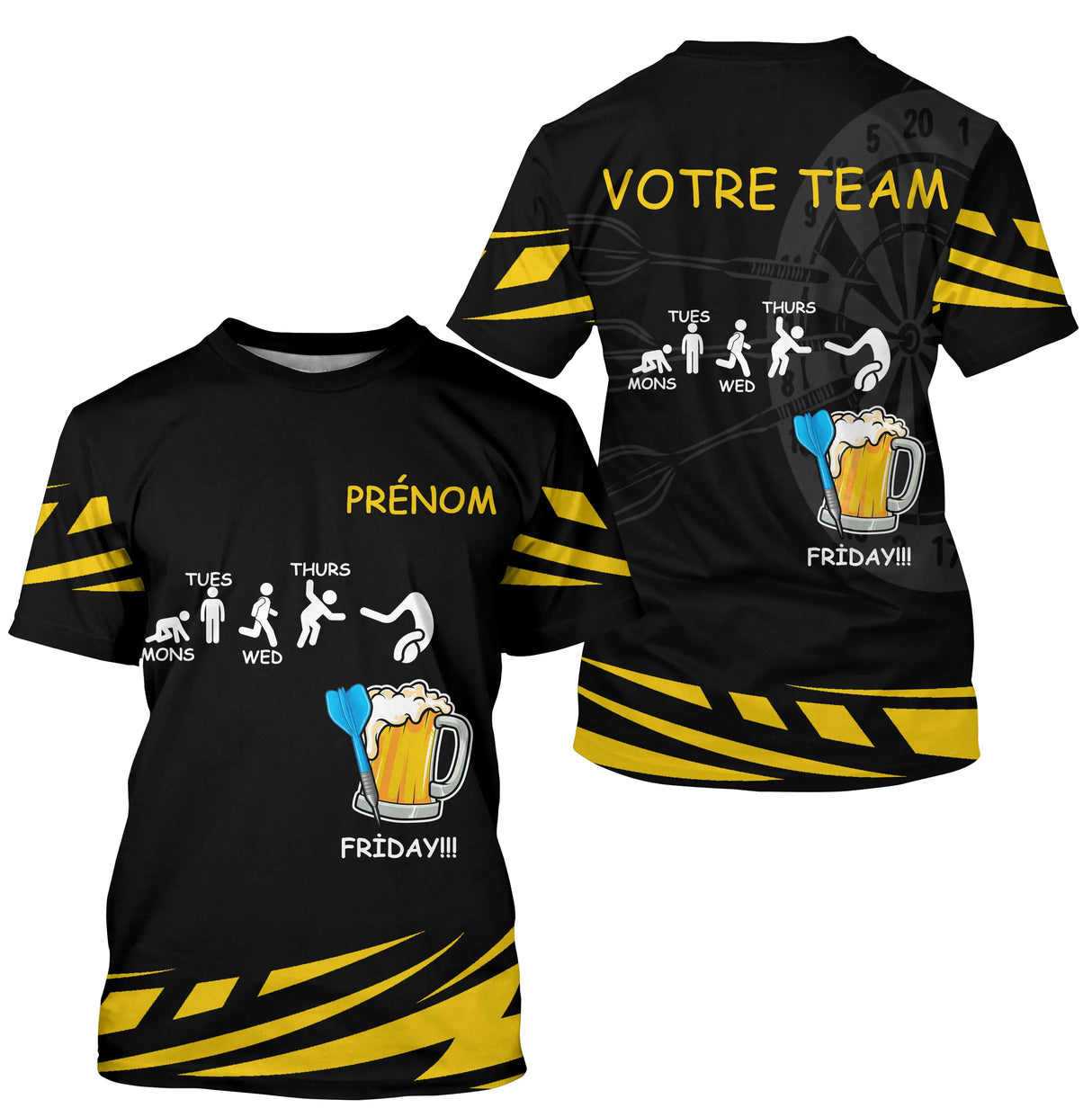 Maillot Fléchettes Personnalisé – Style Vendredi & Bière - T-Shirt Homme