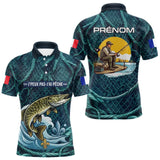 Maillot J'peux Pas J'ai Pêche Personnalisé - Brochet Bleu - Polo Homme