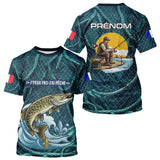 Maillot J'peux Pas J'ai Pêche Personnalisé - Brochet Bleu - T-Shirt Homme