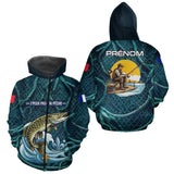 Maillot J'peux Pas J'ai Pêche Personnalisé - Brochet Bleu - Zippé Hoodie Homme