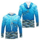 Maillot Pêche Anti UV Bleu Océan - Personnalisé Prénom - Long Sleeves Hoodie Homme