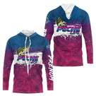 Maillot Pêche Bass Bleu Violet - Homme Personnalisé - Long Sleeves Hoodie Homme
