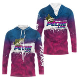 Maillot Pêche Bass Bleu Violet - Homme Personnalisé - Long Sleeves Hoodie Homme