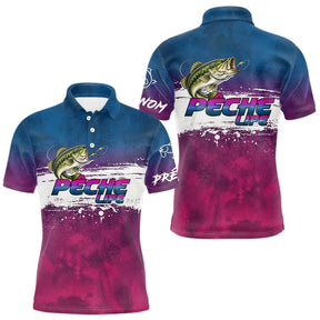 Maillot Pêche Bass Bleu Violet - Homme Personnalisé - Polo Homme