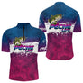 Maillot Pêche Bass Bleu Violet - Homme Personnalisé - Polo Zippé Homme