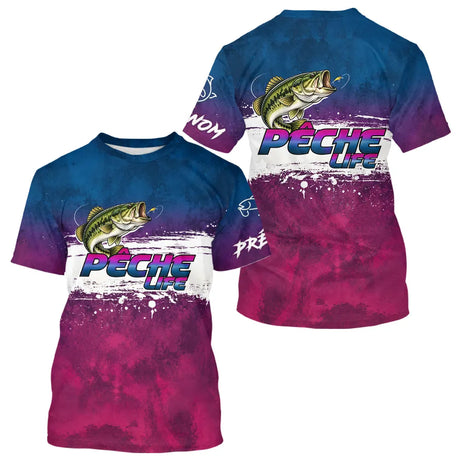 Maillot Pêche Bass Bleu Violet - Homme Personnalisé - T-Shirt Homme