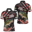 Maillot Pêche Bass Rouge à Manches Longues - Homme Personnalisé - Polo Homme