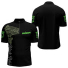 Maillot Pêche Black Bass Vert Fluo Homme Personnalisé - Polo Zippe Homme