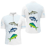 Maillot Pêche Blanc Anti-UV - Personnalisé Cadeau Homme - Polo Zippé Homme