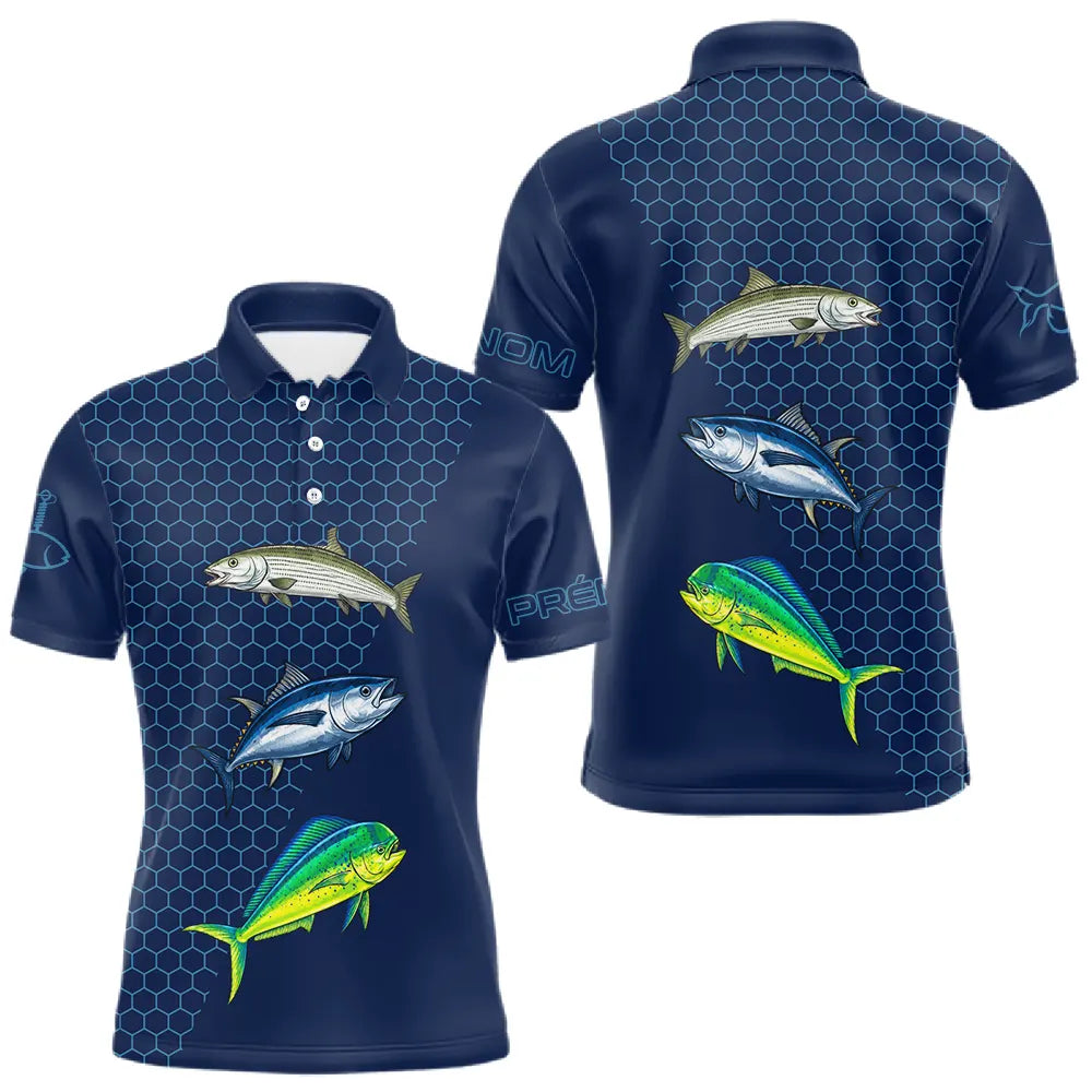 Maillot Pêche Bleu Marine Anti-UV - Personnalisé Cadeau Homme - Polo Homme