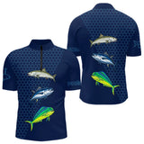 Maillot Pêche Bleu Marine Anti-UV - Personnalisé Cadeau Homme - Polo Zippé Homme