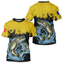 Maillot Pêche Brochet Jaune & Noir - Style Drapeau France - T-Shirt Homme