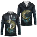 Maillot Pêche Brochet Personnalisé - Gris Dark - Long Sleeves Hoodie Homme