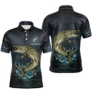 Maillot Pêche Brochet Personnalisé - Gris Dark - Polo Homme